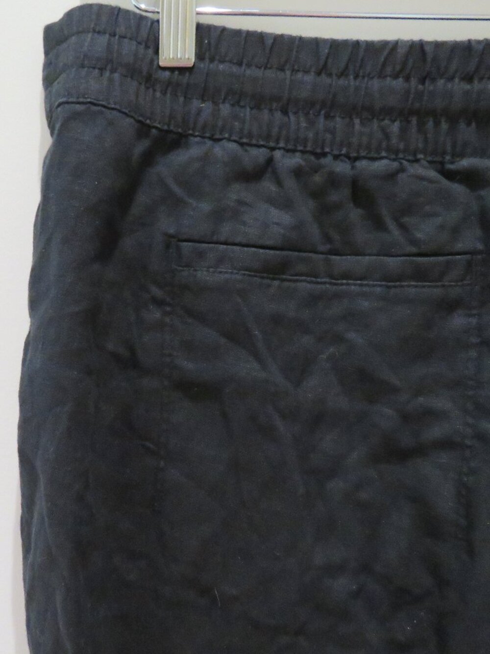 ATHLETA Retreat Linen High Rise Ankle Pant Black Large Travel Coastal Summer - Picture 10 of 12